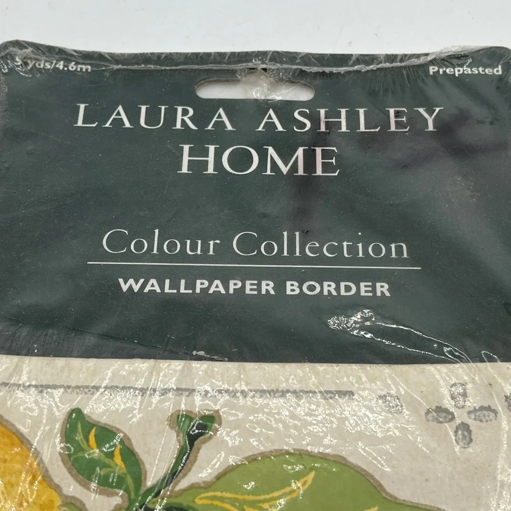 New Old Stock Laura Ashley Lemon Grove Wallpaper Border Prepasted 5 Yards Vtg.